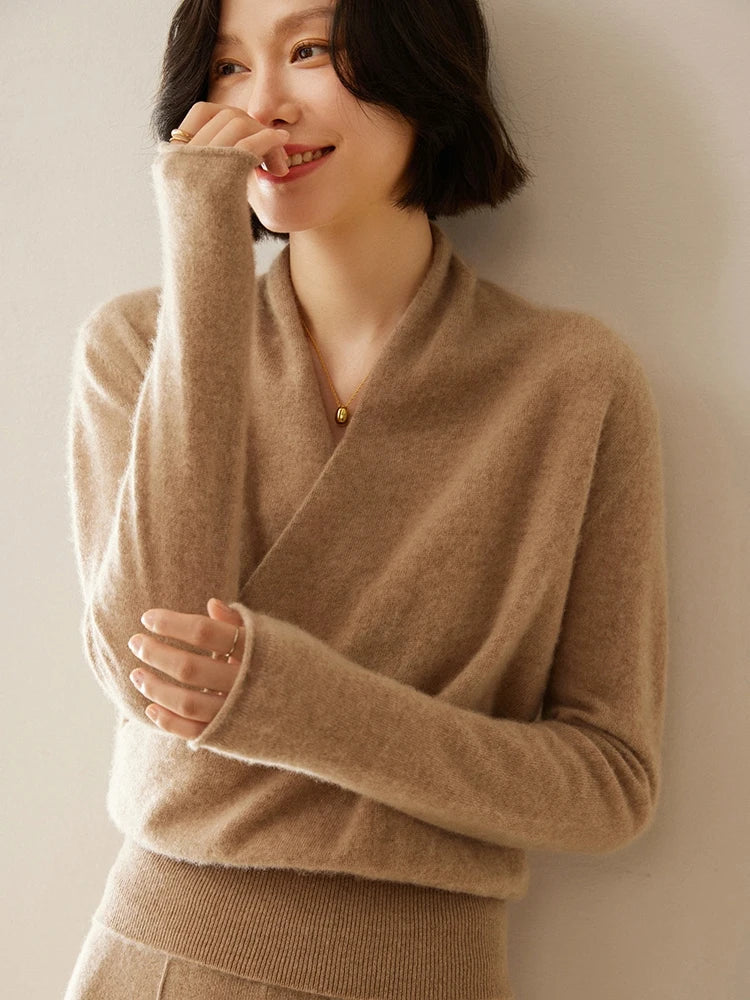 Ivy | Womens Wrap Sweater Long Sleeve Relaxed