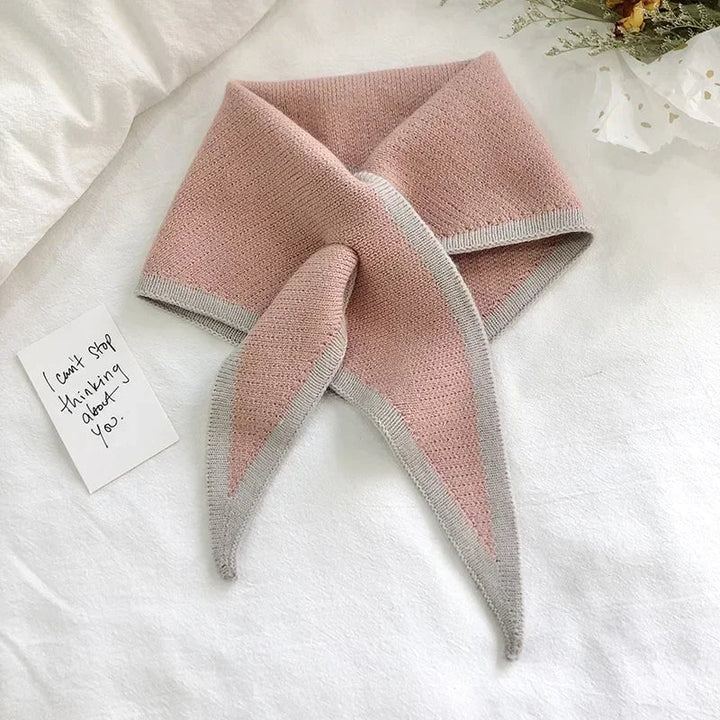 Eve | Womens Turtleneck Knit Scarf with Trim