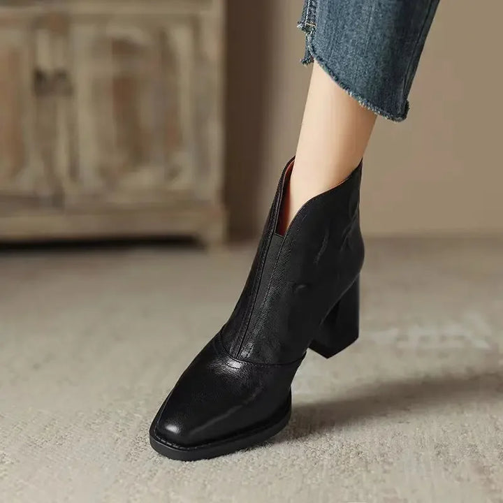 Womens block heel ankle boots, view 6