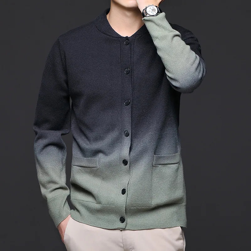 Fred | Mens Button Front Gradient Cardigan