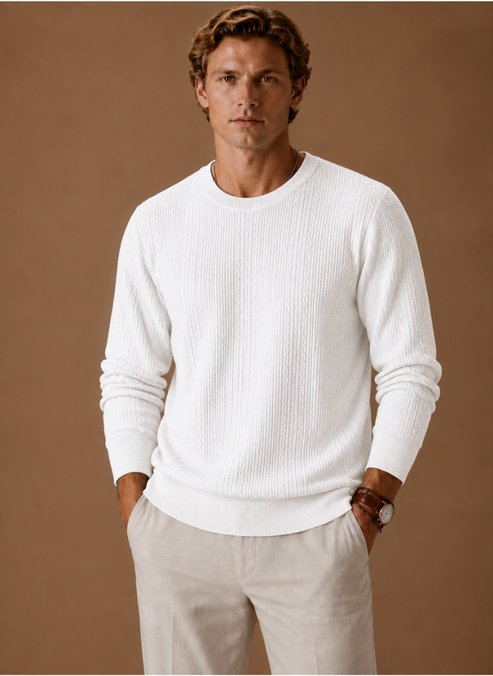 Seth | Mens Crewneck Textured Knit Sweater
