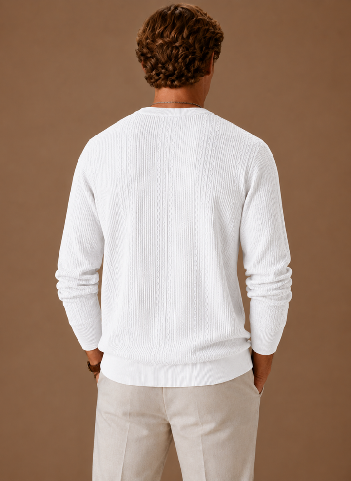 Seth | Mens Crewneck Textured Knit Sweater