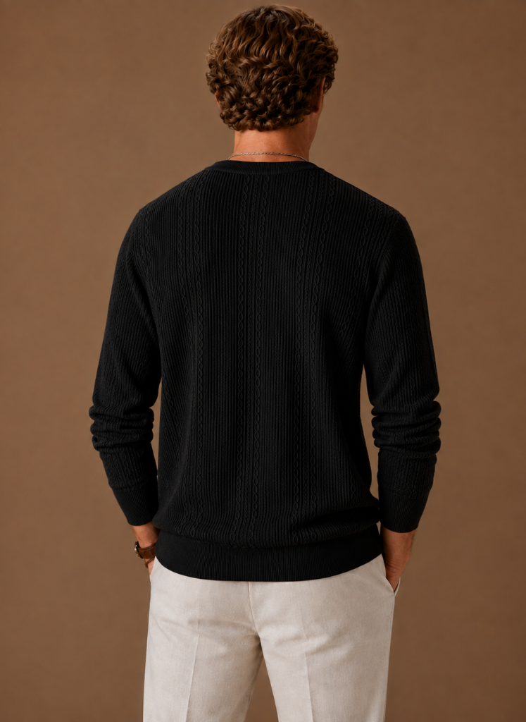 Seth | Mens Crewneck Textured Knit Sweater