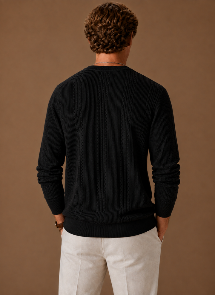 Seth | Mens Crewneck Textured Knit Sweater