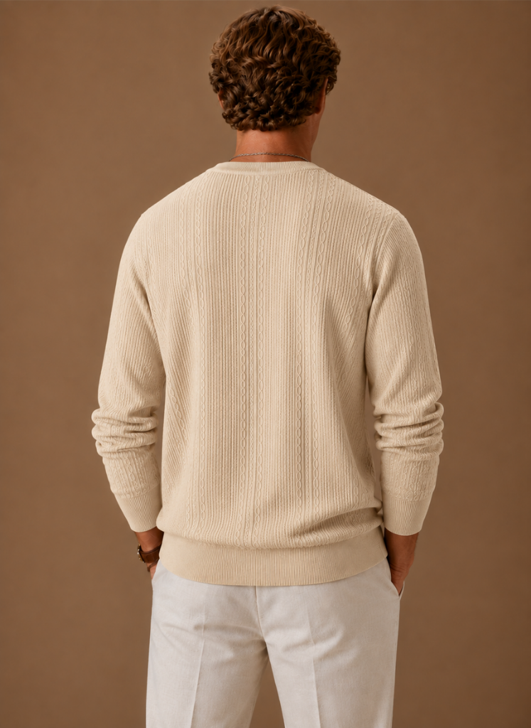 Seth | Mens Crewneck Textured Knit Sweater