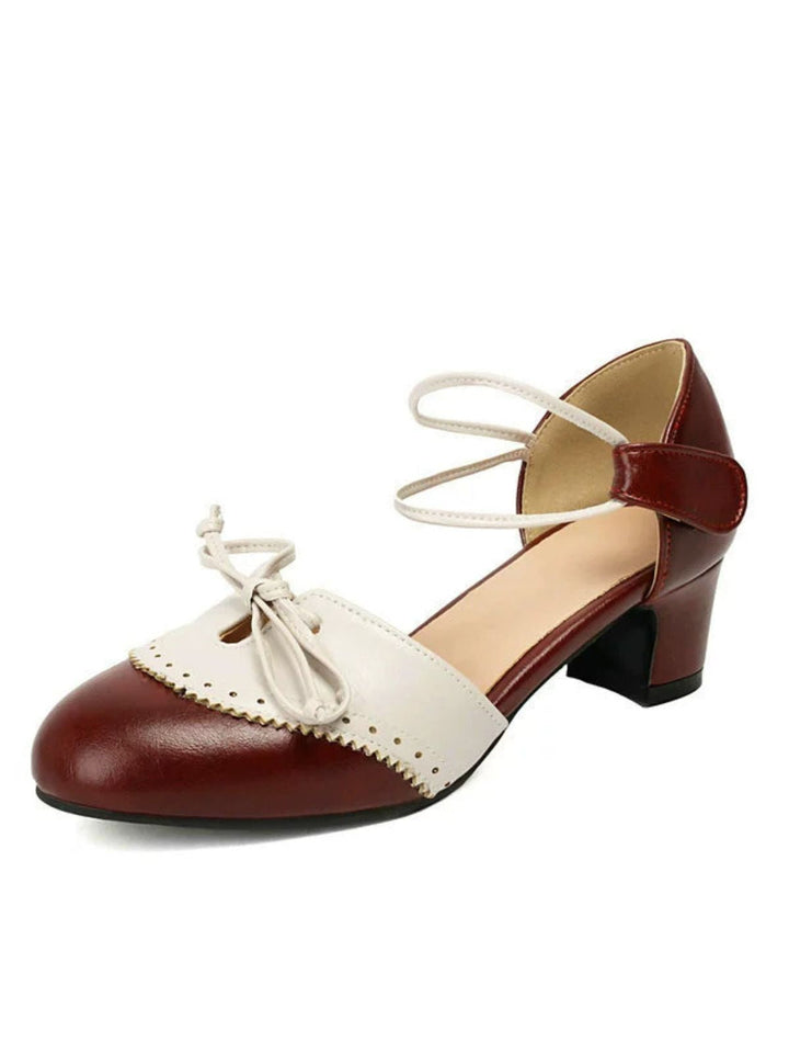 Womens block heel bow pumps, view 1