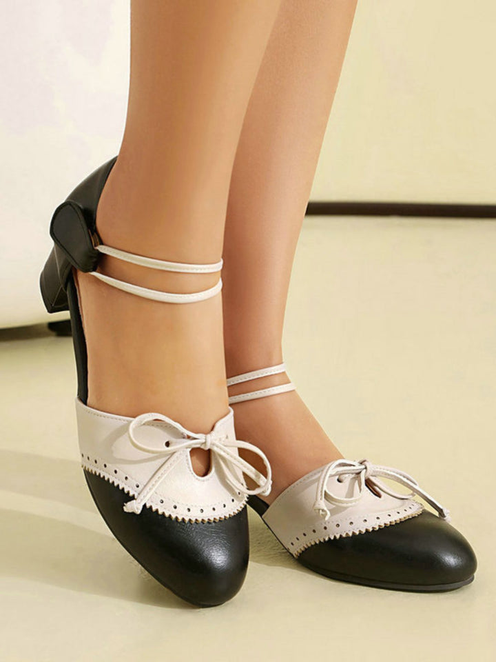 Bailey | Womens Block Heel Bow Pumps