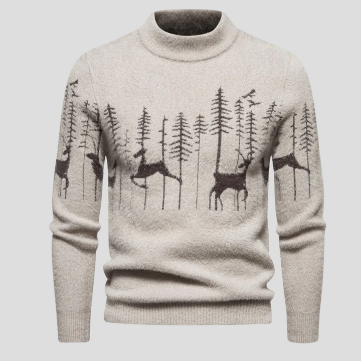 Mens reindeer novelty crewneck christmas sweater