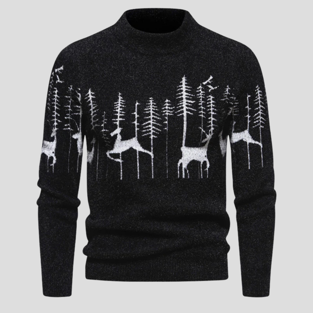 Lane | Mens Christmas Sweaters Novelty Print Turtleneck