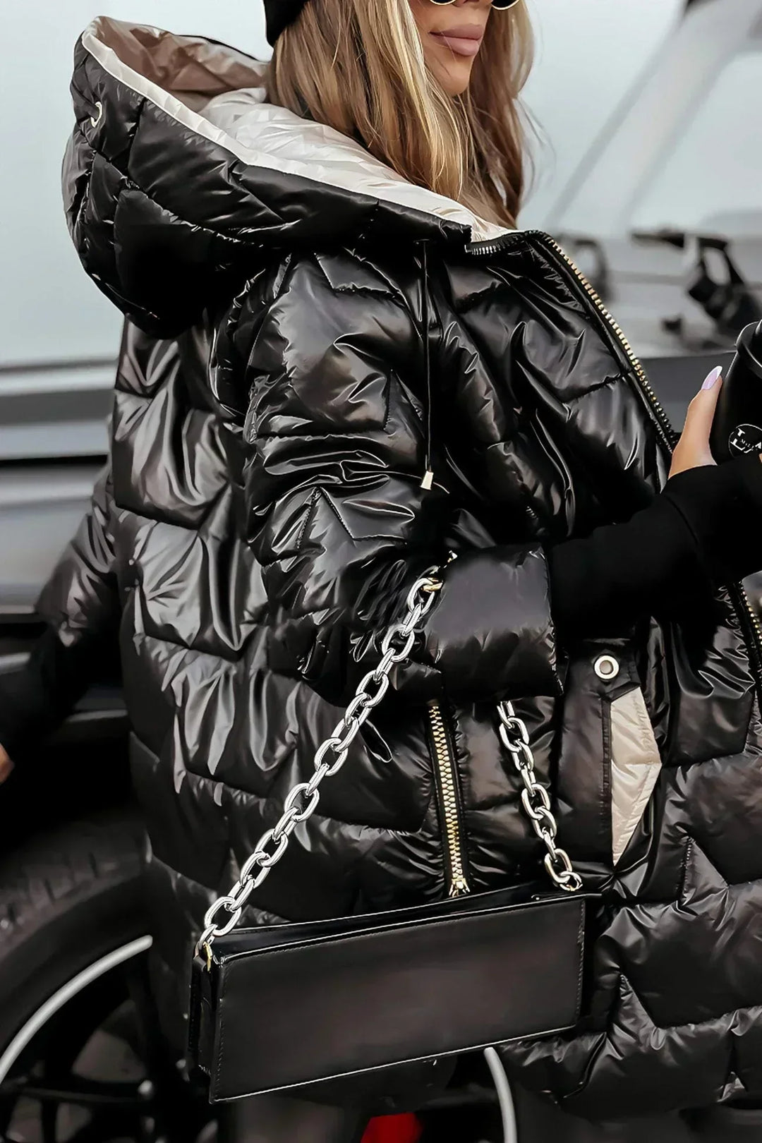 Brynn | Quilted Nylon Hooded Puffer Jacket Zip