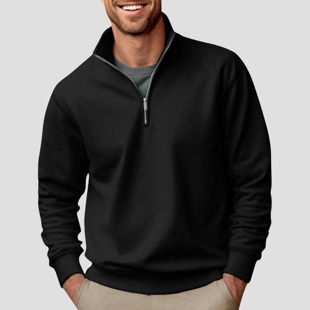 Noah | Mens Long Sleeve Collared Quarter Zip Sweater