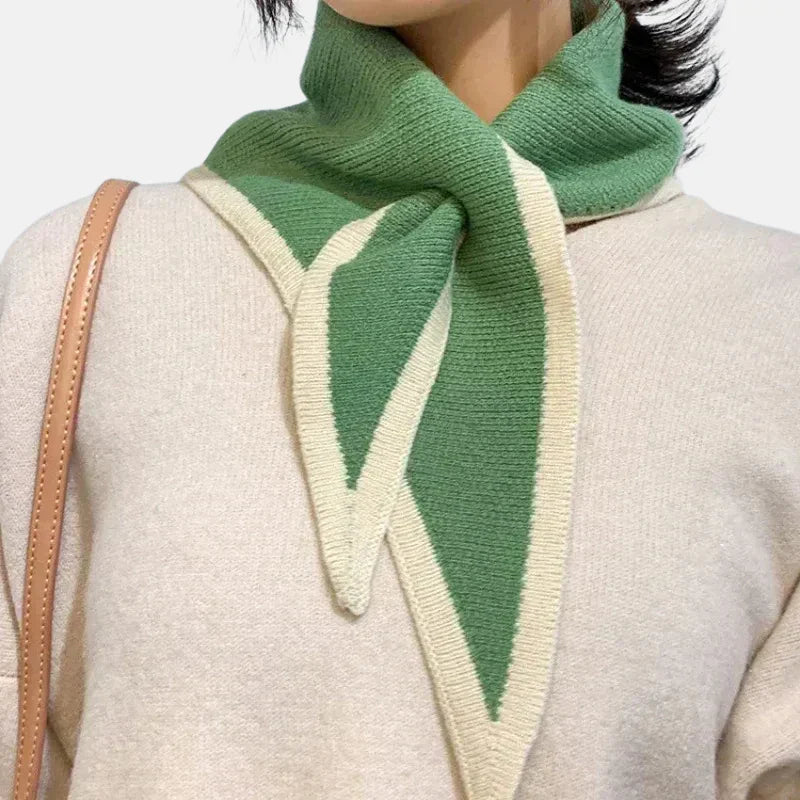 Eve | Womens Turtleneck Knit Scarf with Trim