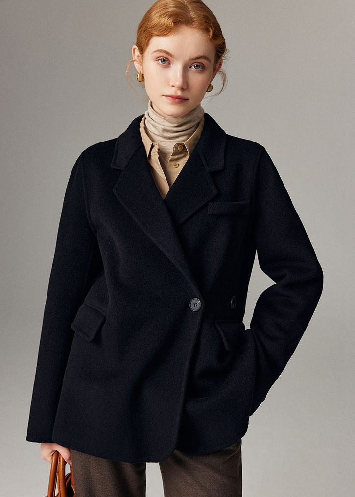 Ivy | Relaxed Wool Blend Blazer with Lapel Collar