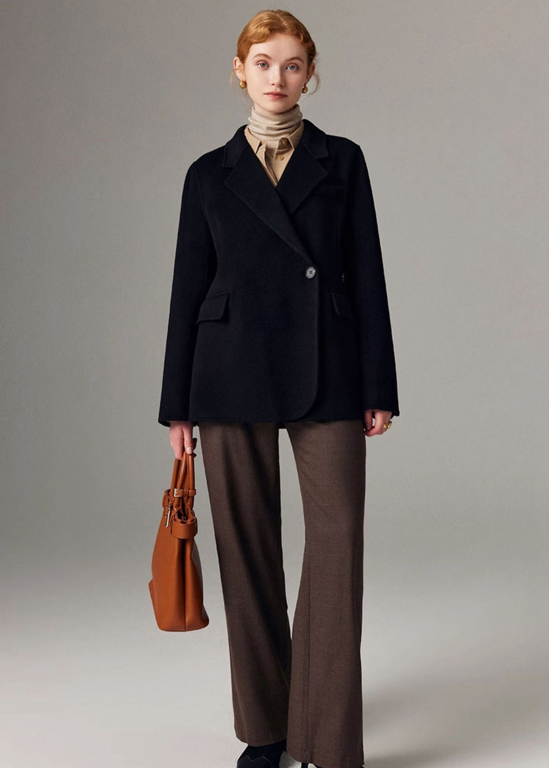 Ivy | Relaxed Wool Blend Blazer with Lapel Collar