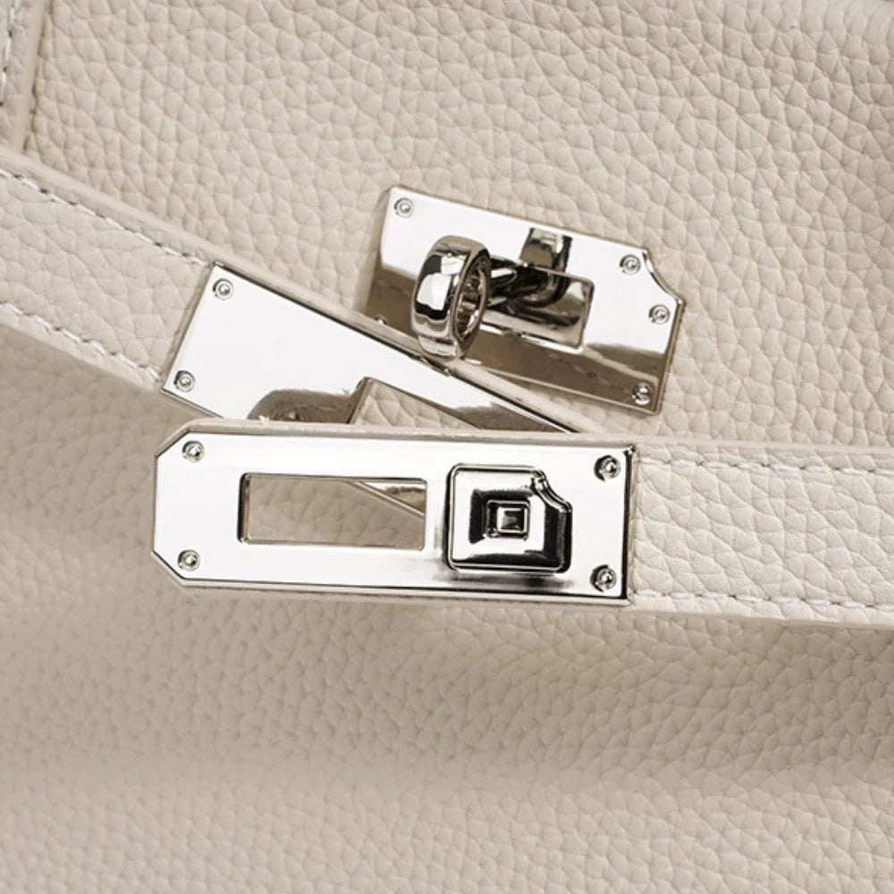Mara | Light Leather Shoulder Bag Zip Top Handles
