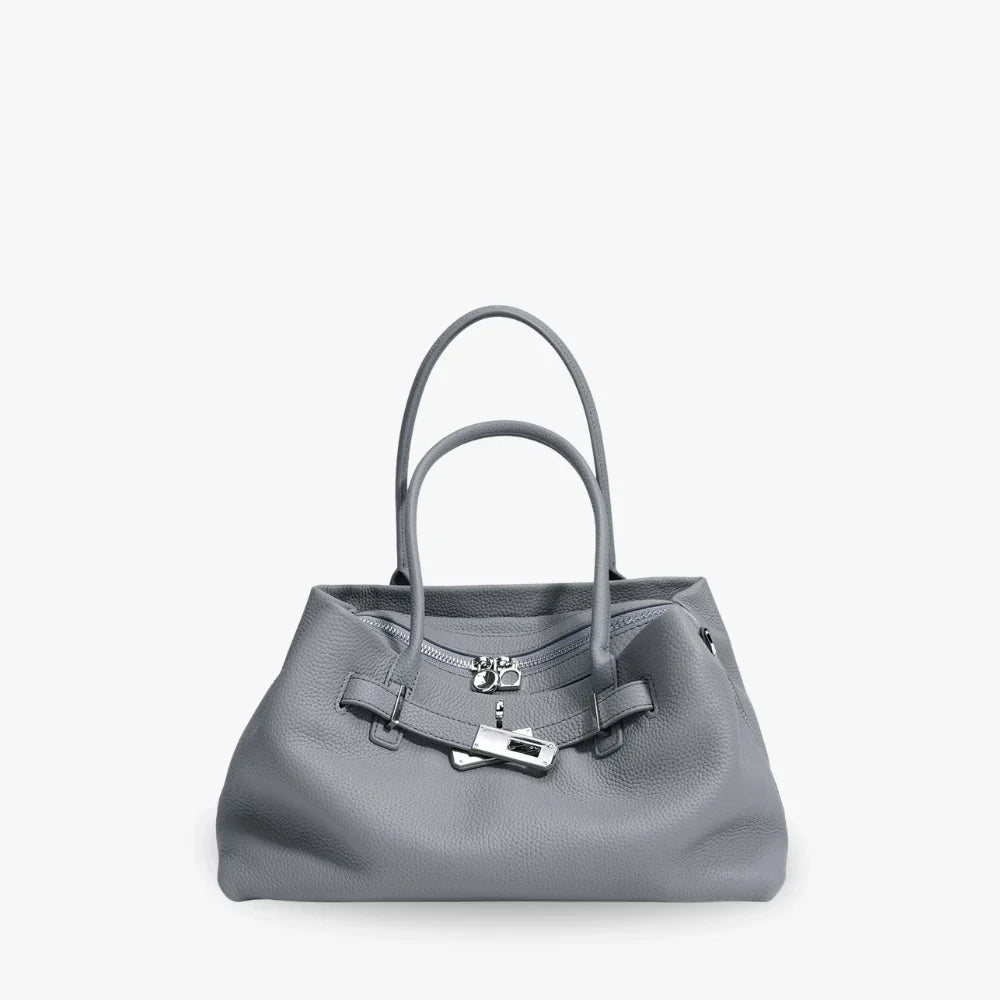 Mara | Light Leather Shoulder Bag Zip Top Handles