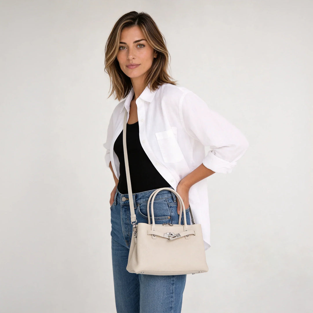 Mara womens faux leather top handle bag