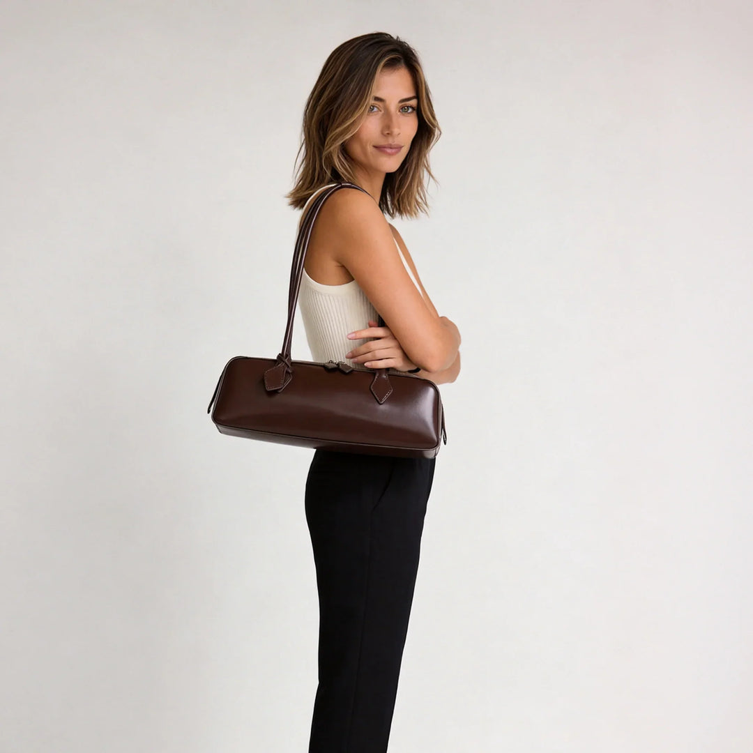 Leah womens faux leather shoulder bag