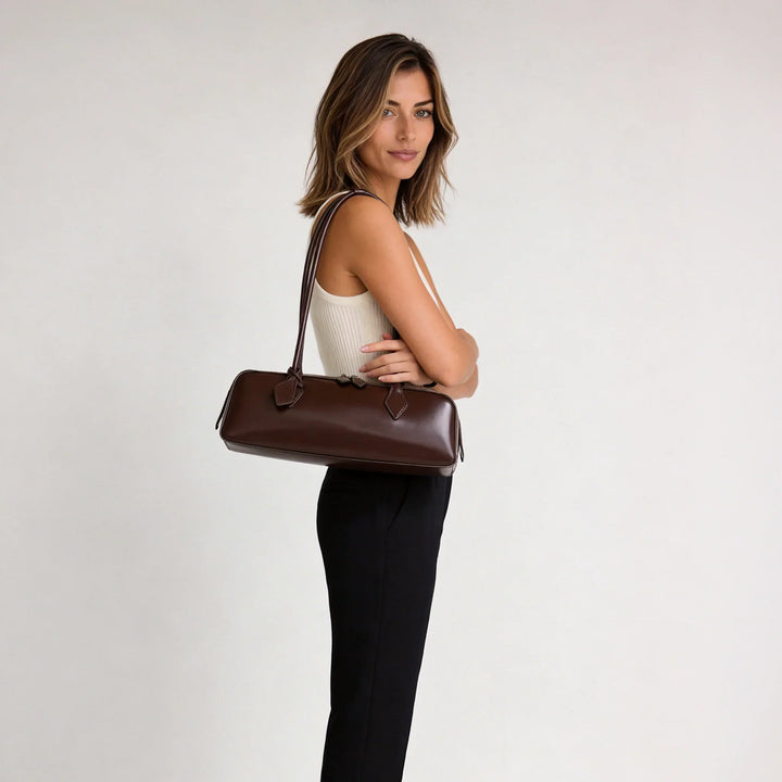 Leah womens faux leather shoulder bag
