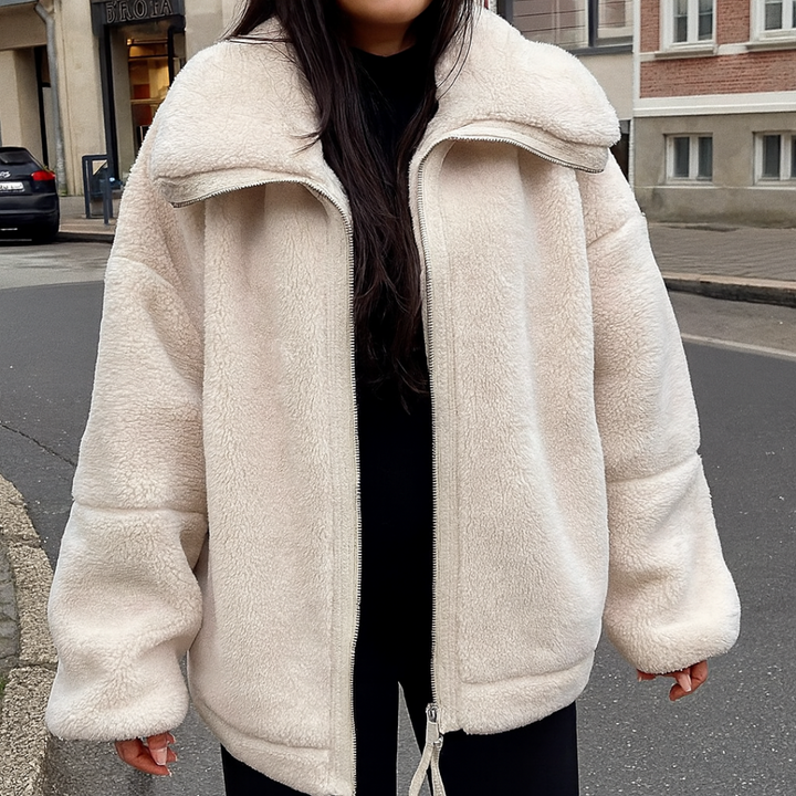 Fern | Womens Oversized Teddy Fleece Zip Jacket