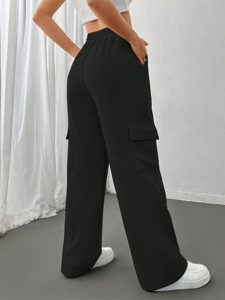 Sutton | Relaxed Fit Fleece Cargo Sweatpants Wide Leg