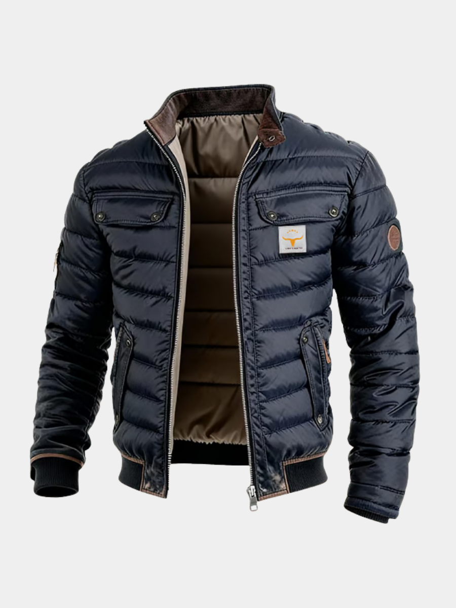 Wade | Mens Navy Quilted Puffer Jacket