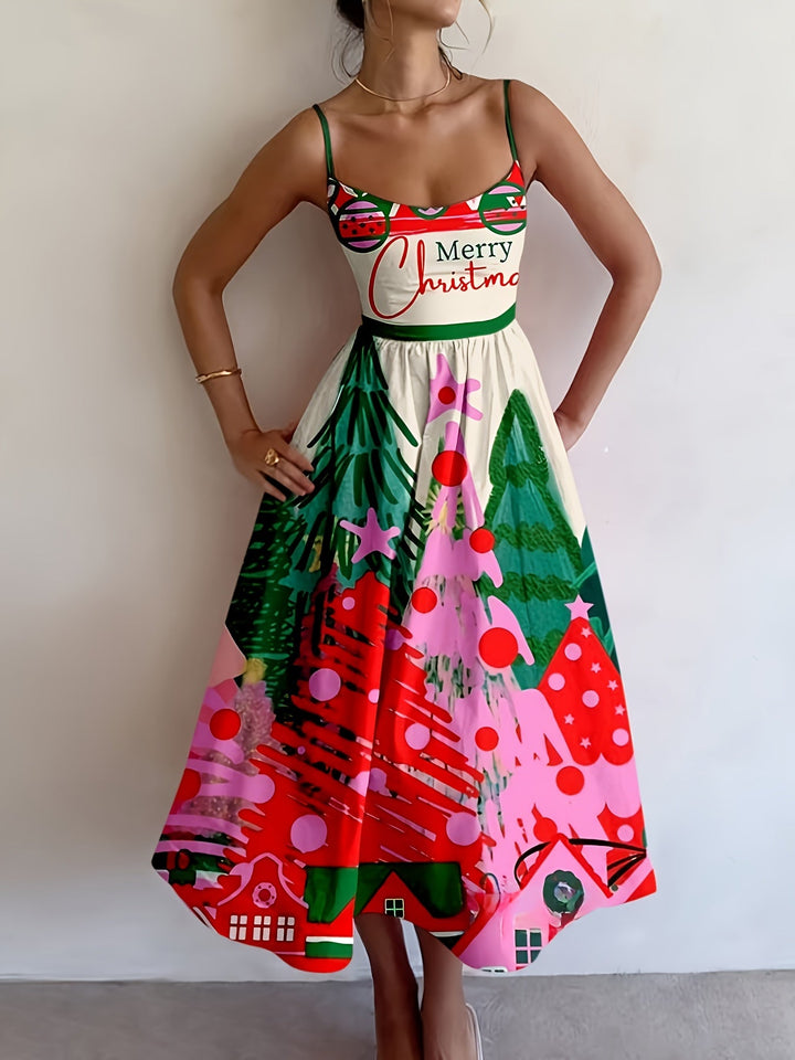 Juliet | Christmas Midi Dress White Sleeveless Women