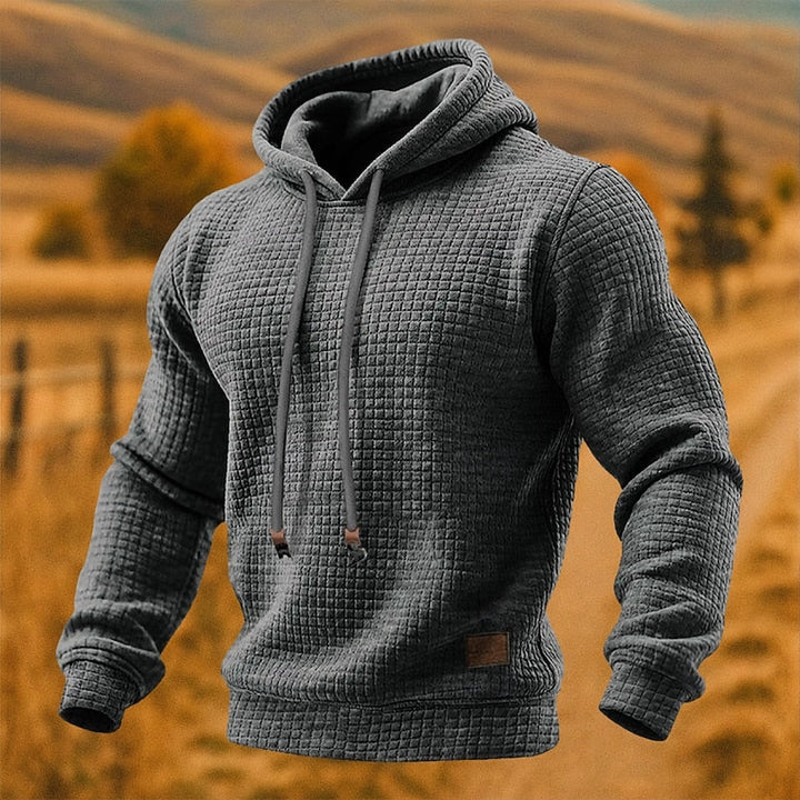 Frank mens waffle knit pullover hoodie