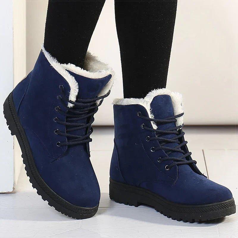 Womens sherpa-lined lace-up snow boots, view 2