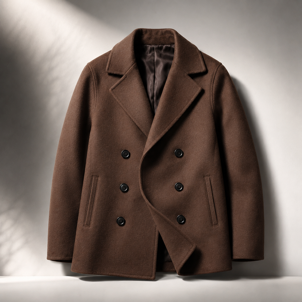 Fred mens wool blend peacoat