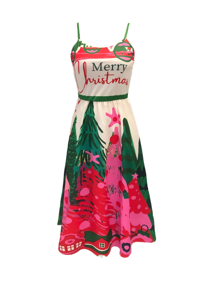 Juliet | Christmas Midi Dress White Sleeveless Women