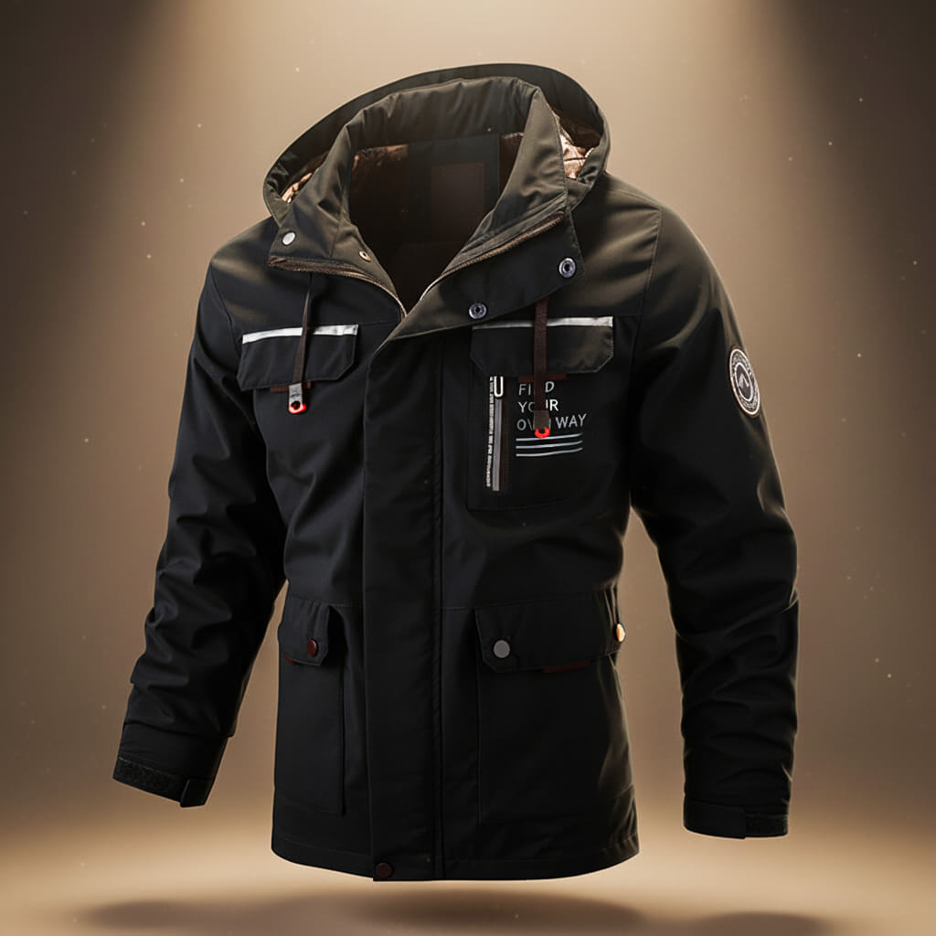 Finn mens hooded utility jacket