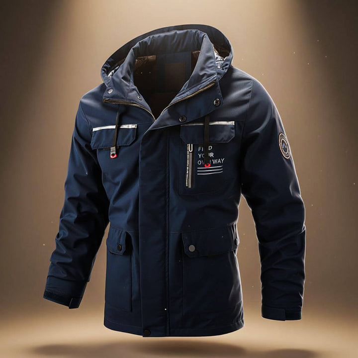 Finn mens hooded utility jacket