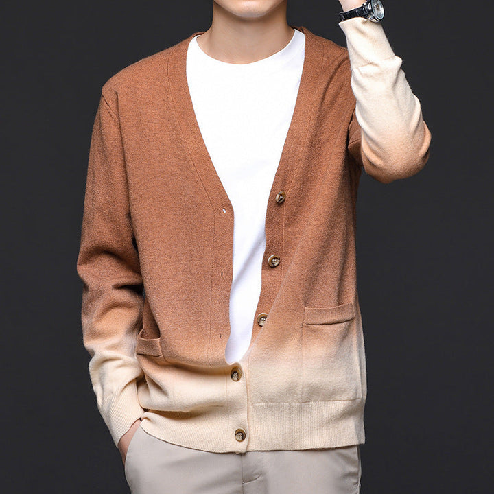 Fred | Mens Button Front Gradient Cardigan