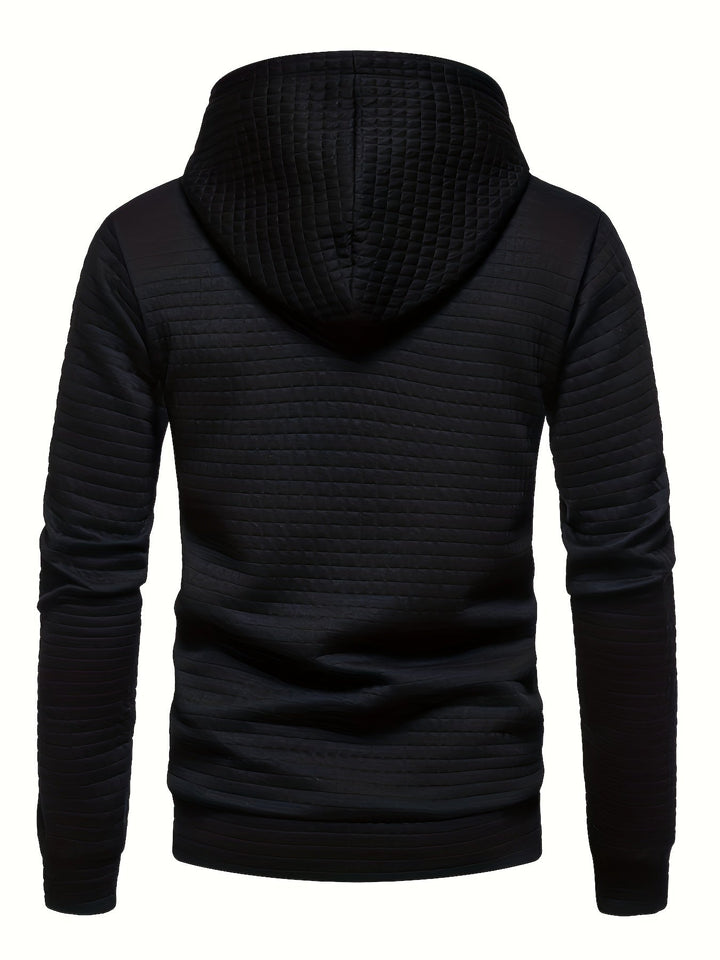 Grant mens quilted pullover hoodie