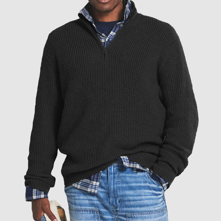 Ivan mens wool blend quarter zip sweater