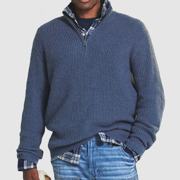 Ivan mens wool blend quarter zip sweater