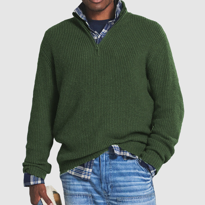 Ivan mens wool blend quarter zip sweater
