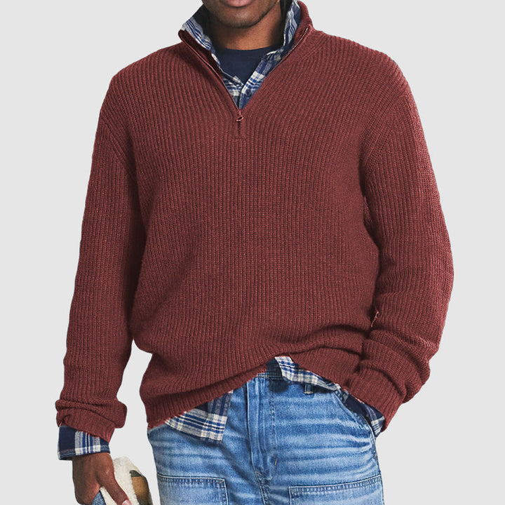 Ivan mens wool blend quarter zip sweater