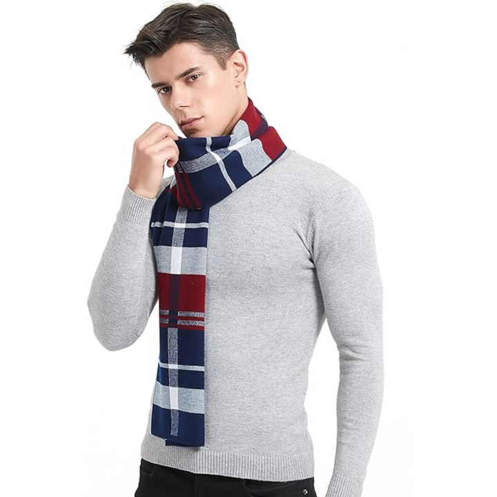 Mens plaid winter scarf, view 3
