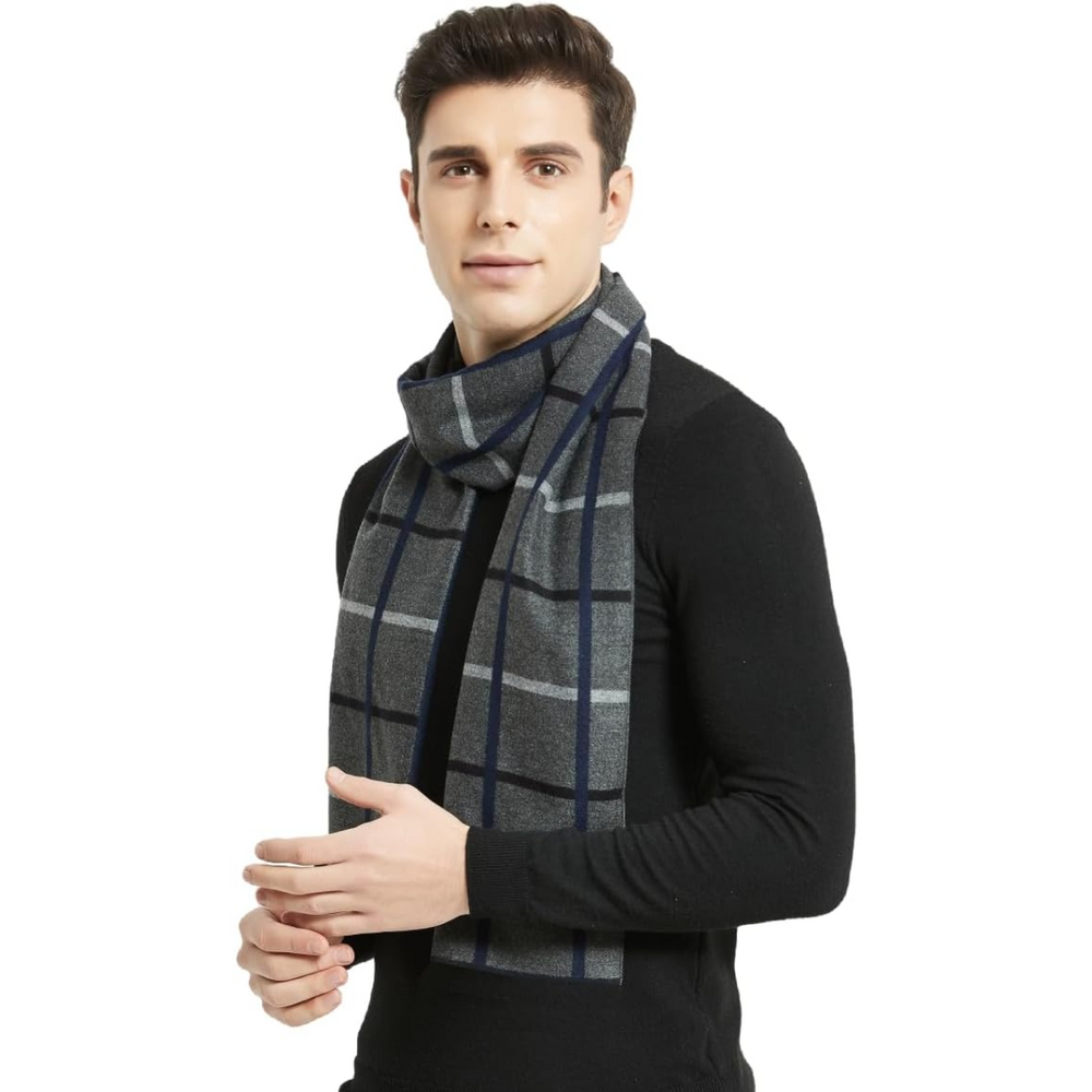Mens plaid winter scarf, view 2
