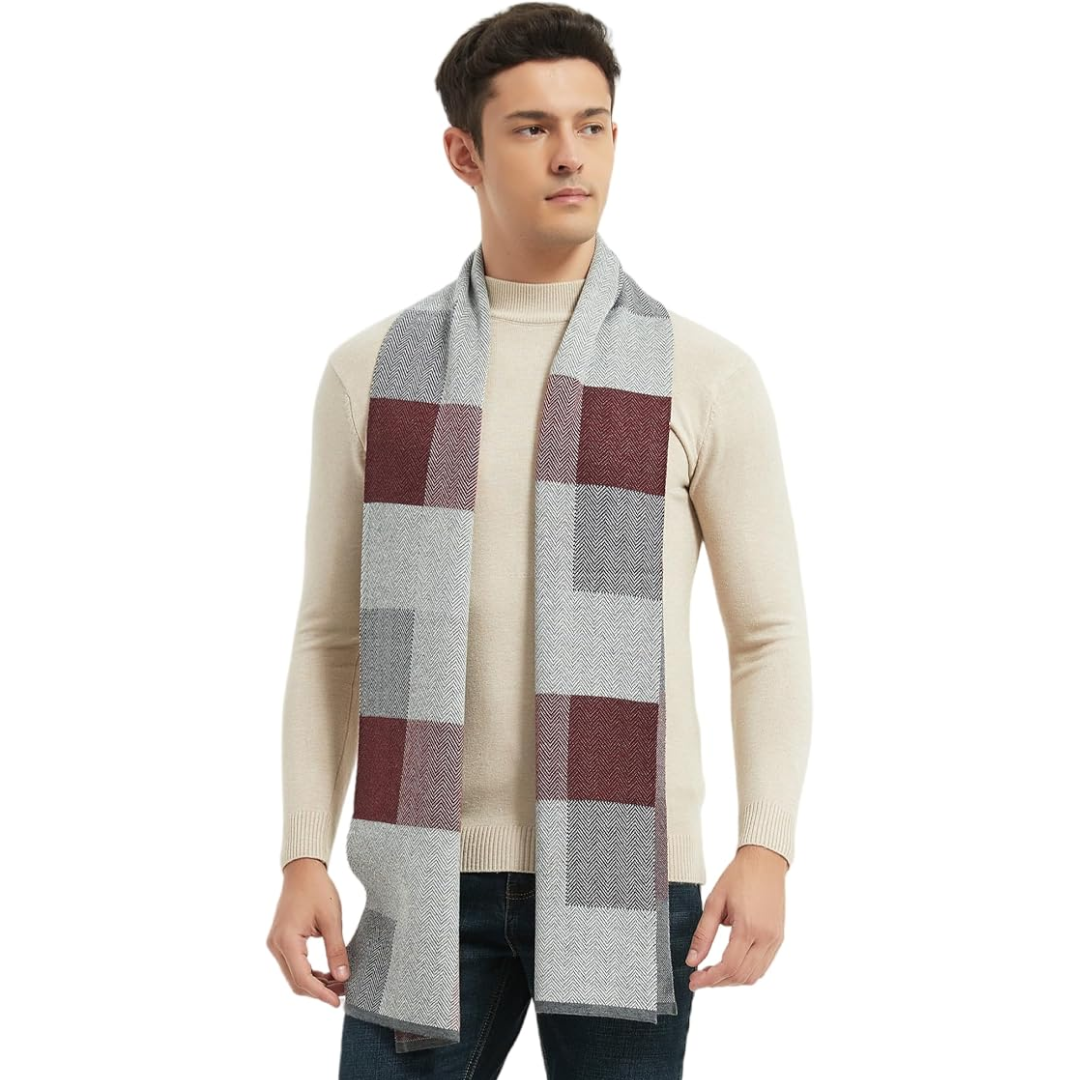Mens plaid winter scarf, view 1