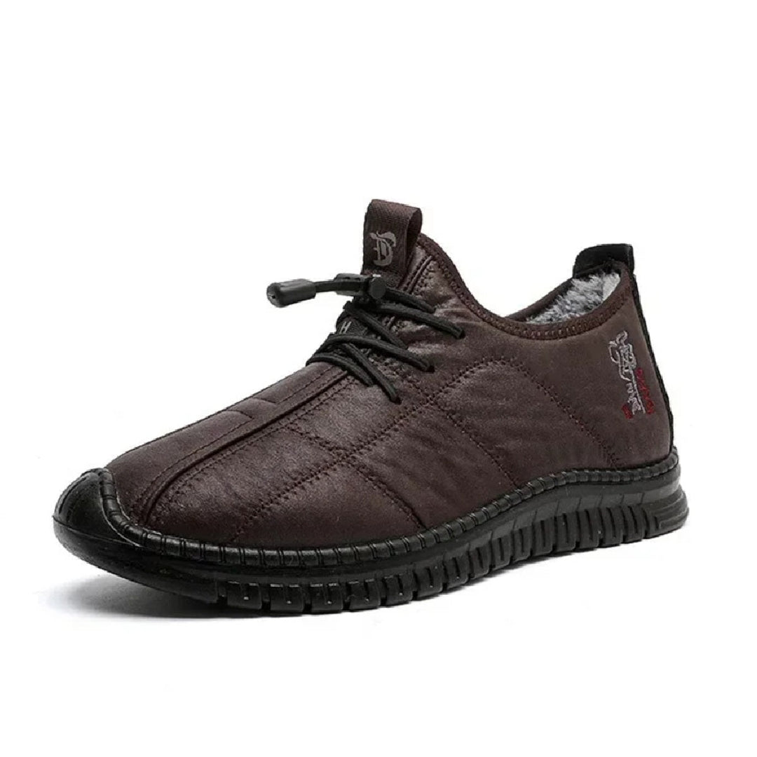 Troy | Mens Leather Fur Lined Quilted Winter Boots