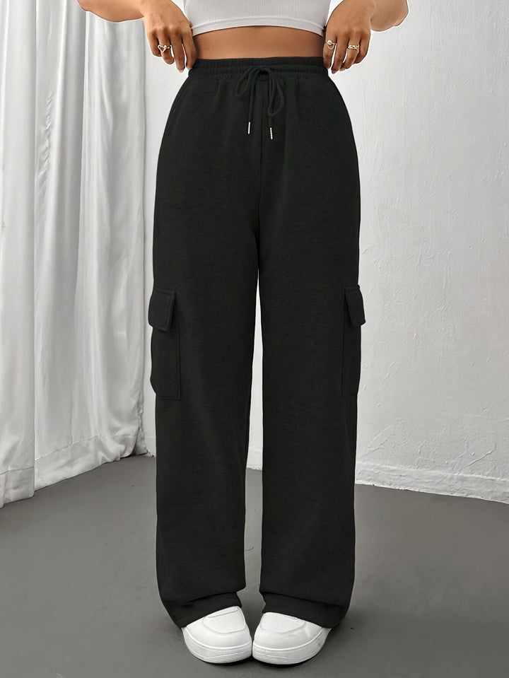 Sutton | Relaxed Fit Fleece Cargo Sweatpants Wide Leg
