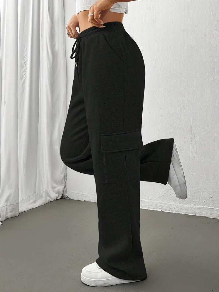 Sutton | Relaxed Fit Fleece Cargo Sweatpants Wide Leg