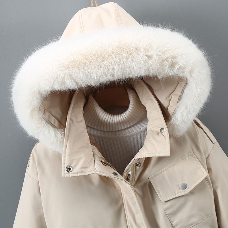Fiona | Hooded Parka with Faux Fur Trim Zip