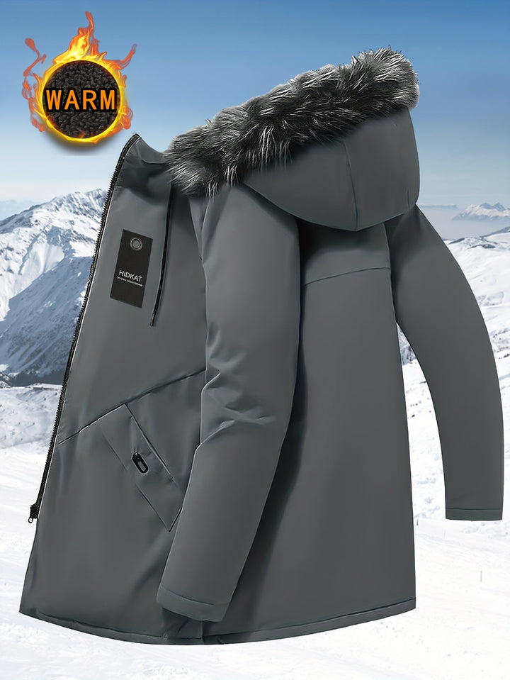 Nolan | Hooded Faux Fur Trim Parka Jacket Men