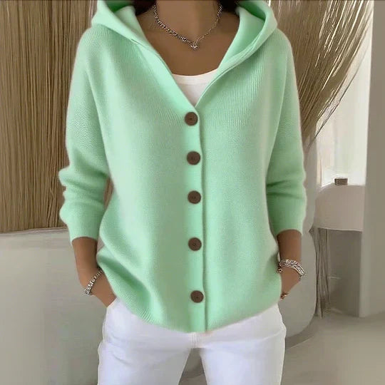 Kira | Hooded Button Knit Cardigan
