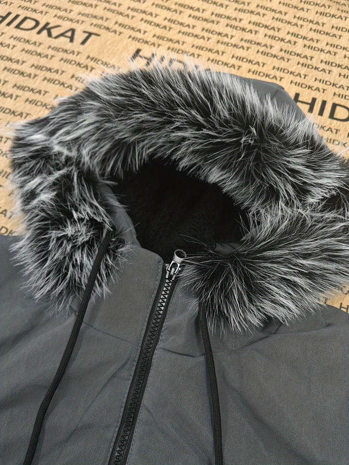 Nolan | Hooded Faux Fur Trim Parka Jacket Men