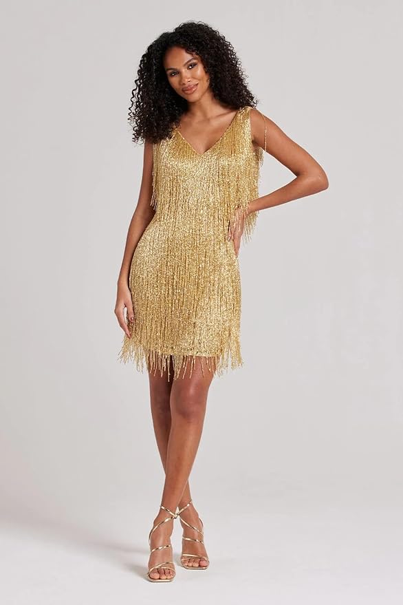 Iris womens sleeveless fringe mini dress